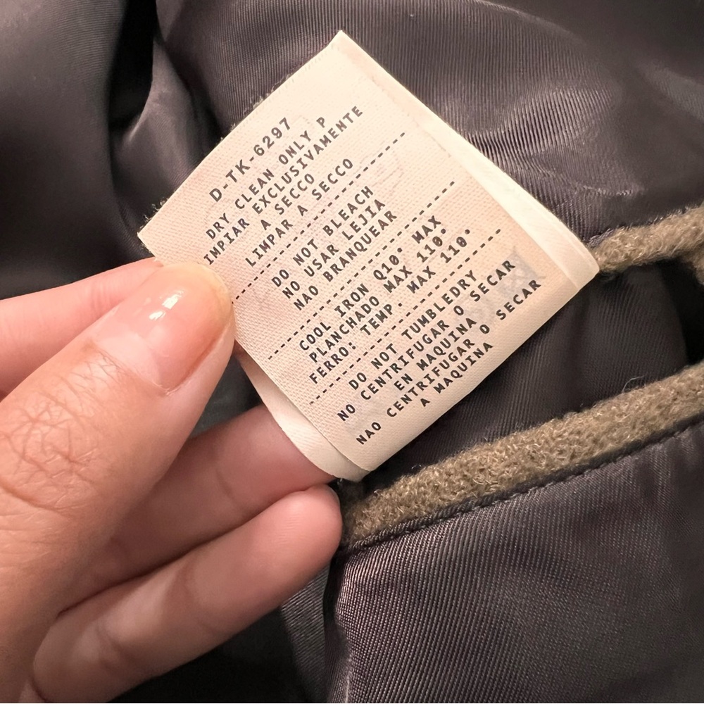 ermenegildo zegna Wool Cashmere Blend Brown Button Front High Collar Coat Large - Picture 8 of 9